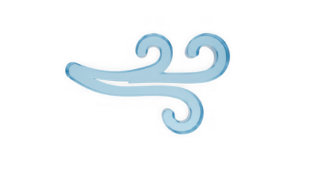 Elegant Breeze: A minimalist depiction of wind, gracefully rendered with flowing lines, evokes the essence of movement and the gentle touch of nature's breath.