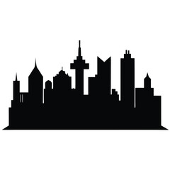 Fototapeta premium Majestic City Skyline Silhouette A Panoramic View of Urban Architecture
