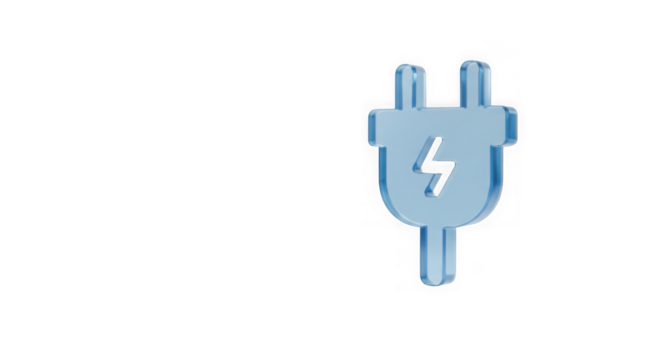 Digital Energy Plug: A sleek, illustrative representation of an electric plug, complete with a bolt of lightning, symbolizes the vital link to power and technology