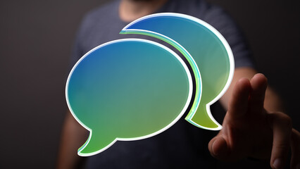 Abstract image of two speech bubbles. Ideal for communication, conversation, and dialogue concepts.