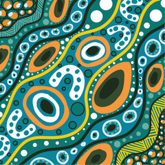 Flowing Connections in Aboriginal-Inspired Dot Background