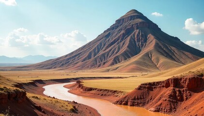 Majestic Water-Sculpted Hill A Breathtaking Landscape of Erosion and Natural Artistry