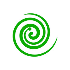 Abstract Green Swirl Design on Transparent Background – Clean Twisting Line Shape Illustration (PNG)