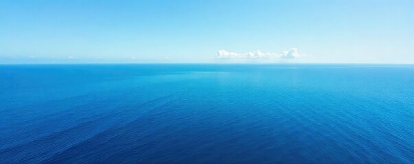 Obraz premium Vast, tranquil Pacific Ocean stretches to the horizon, a breathtaking view of endless blue under a clear sky Perfect for travel, nature, and serenity themes , sea, open space