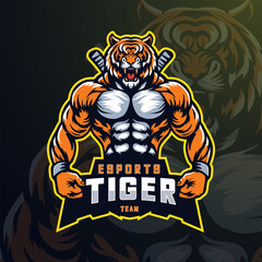 Tigers esport mascot logo design