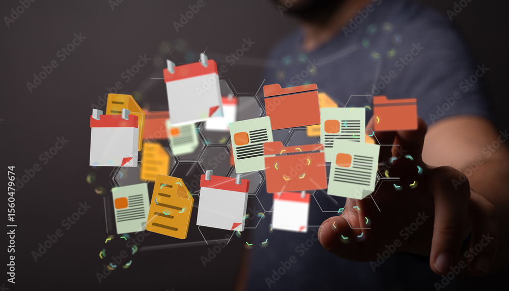 Poster seamless organization of documents, schedules, and projects. boost productivity with efficient digit