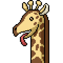 pixel art of long neck giraffe tongue