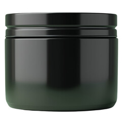 black plastic jar on transparent png background