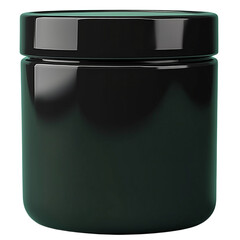 black plastic jar on transparent png background