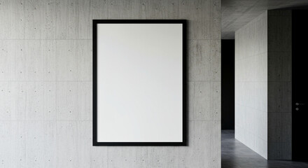 Framed poster on concrete wall