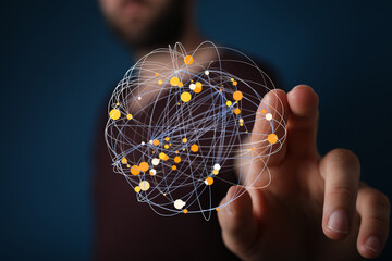 Abstract image depicting global network, connection, and digital interaction.
