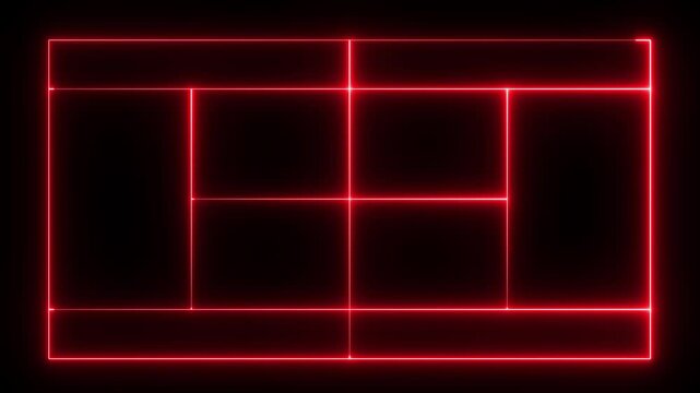 tennis court icon animation on black background.  - Powered by Adobe