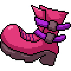 pixel art of female fashion pink shoe