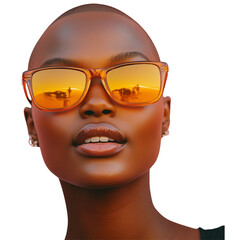 portrait of a young woman on transparent png background