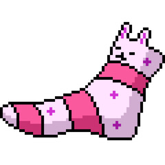 pixel art of girl pink sock pajama