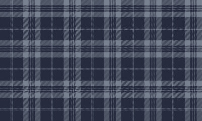 Seamless plaid fabric pattern, navy blue, gray, simple and elegant style, suitable for designing clothes, skirts, pants, dresses, pajamas, adding a classic and modern look.