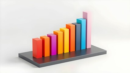 business graph on white background