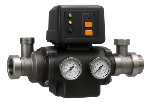 A heavy-duty pump station for a large villa, capable of handling high demand for both heating and water supply needs.