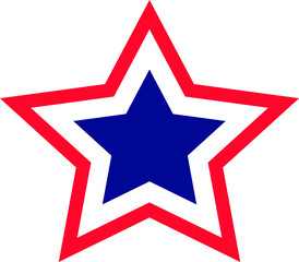 Obraz premium Happy 4th of july star icon. Clip art image isolated on white background