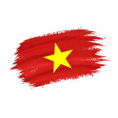 Painted Vietnam National Flag on Transparent Background


