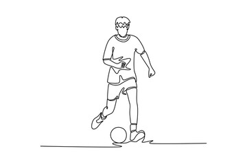 Young student playing basketball. University Student Life concept. Single line draw design. Vector graphic illustration