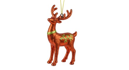 Sparkling Reindeer Christmas Ornament with Glitter Detail