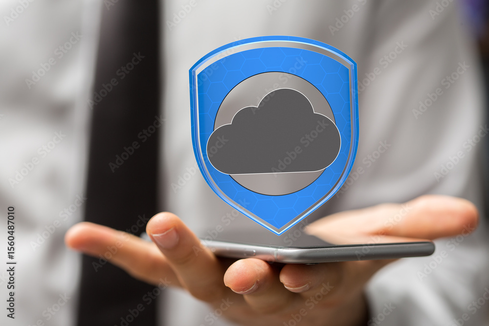 Poster Safeguard your cloud data with robust mobile security.  Enhanced protection for your valuable information.