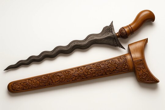 Traditional Malay Kris with Wooden Sheath