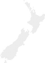 Obraz premium New Zealand – square dot grid vector map (Web Mercator projection, PPT-compatible & fully editable)