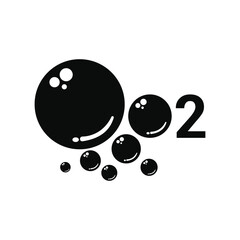 oxygen o2 molecule icon vector design concept with bubble