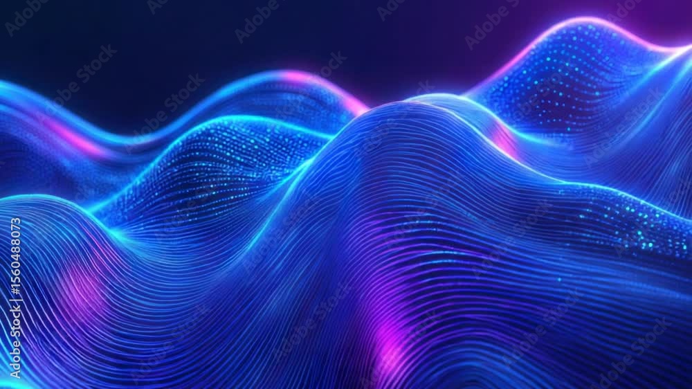 Poster abstract digital wave pattern
