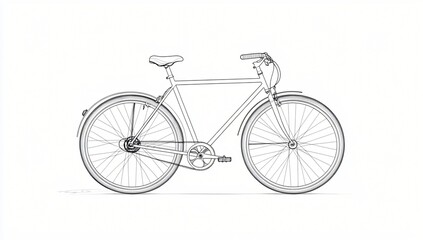 Classic Bicycle Line Drawing Illustration Simple Elegant Design for Cycling Enthusiasts