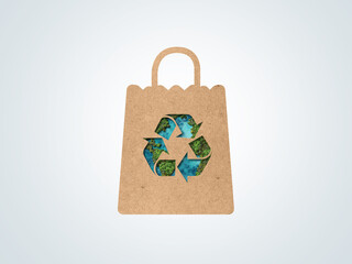 World Paper Bag Day Concept isolated on white background