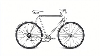 Fototapeta premium Classic Bicycle Design Illustration Elegant Black and White Drawing of a Vintage Bike