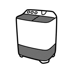 black and white twin tub washing machine