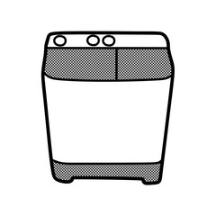 simple two tub front view washing machine