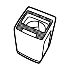 top loading washing machine black and white line art