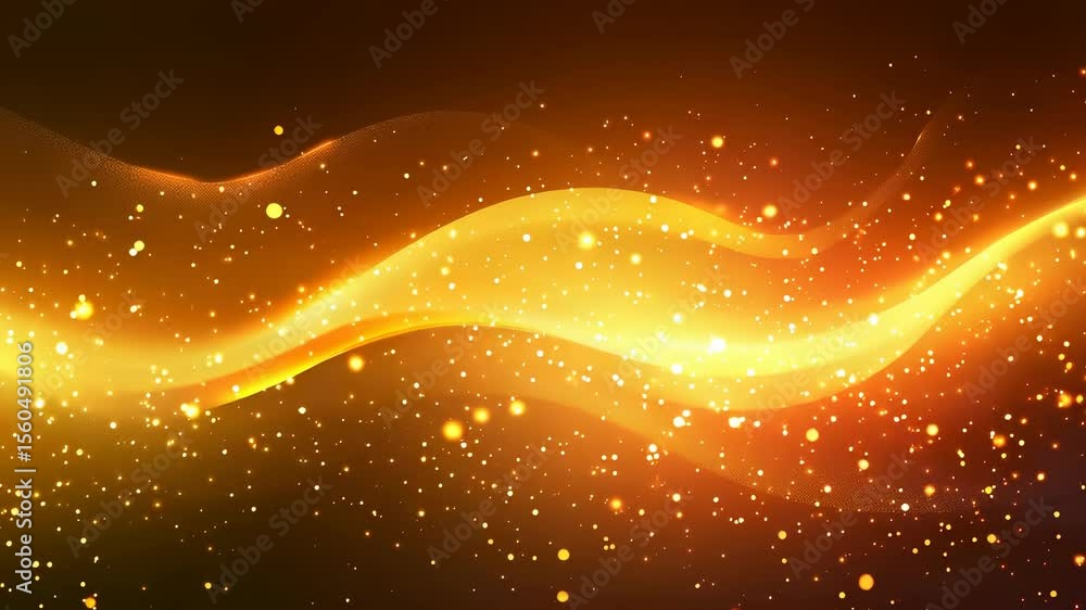 Poster dynamic golden light streaks dance across a dark backdrop creating a vibrant display