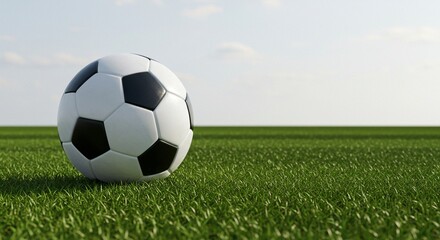 Obraz premium A soccer ball on a well-lit field