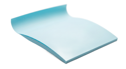 Abstract Light Blue Three Dimensional Curved Geometric Shape Isolated Transparent Background