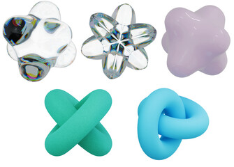 몽환적 추상 3D 오브젝트 세트, Dreamy Abstract 3D Objects Collection