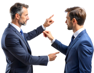 Businessman planning with sticky notes transparent background