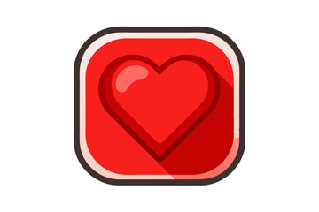 red heart on white background