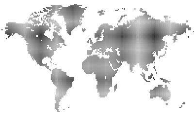 Squire shape dotted world map. Squire shape dotted international map layout featuring specific layout, international conversation, and infographic templates.