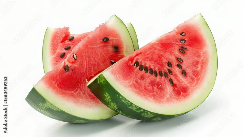 Poster a creative arrangement of two slices of watermelon stacked on top of each other