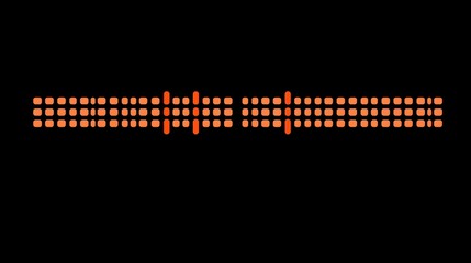 Vintage Orange Equalizer Display on Black Background