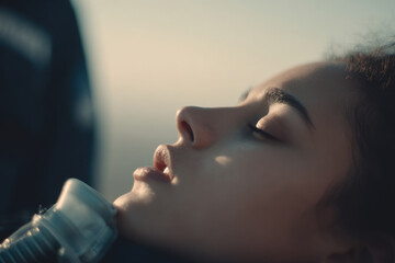 portrait of resuscitator on left side of frame deep emotional connection with patient