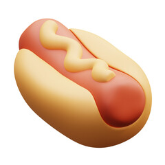Cartoon style hotdog with warm tones. Great for food related content and social media.