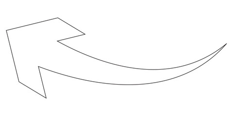 long curve arrow vector icon illustration
