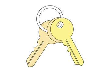 key on white background